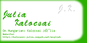 julia kalocsai business card